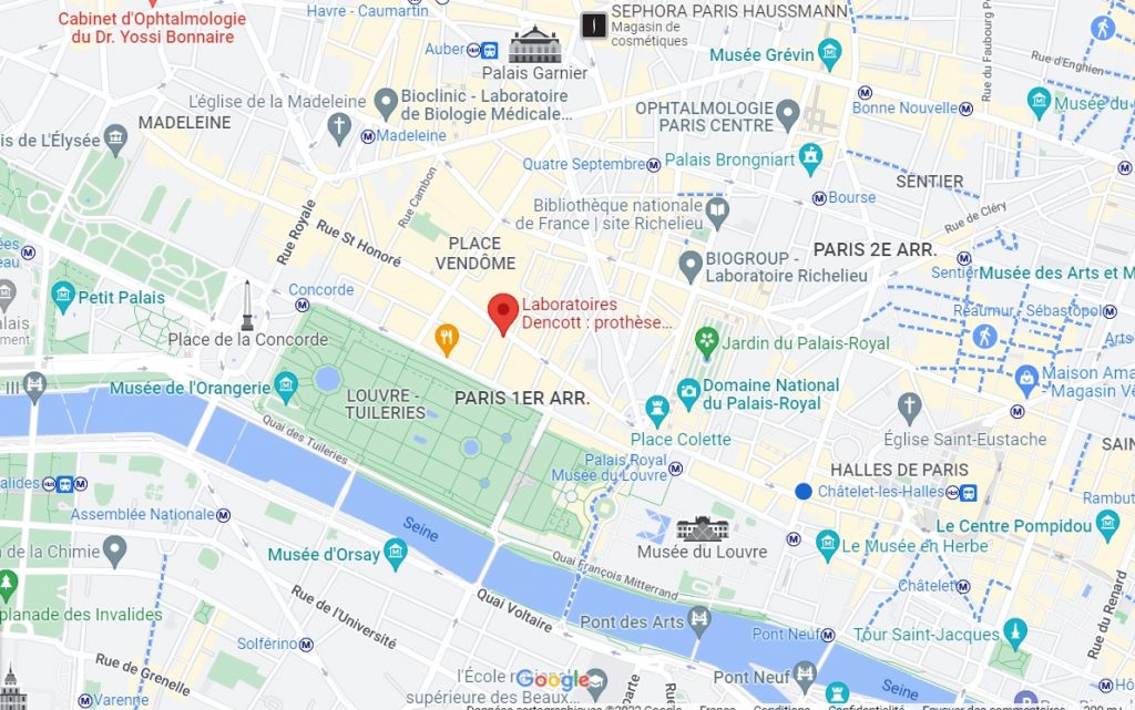 CARTE LABORATOIRE DENCOTT 217 RUE SAINT HONORE PARIS