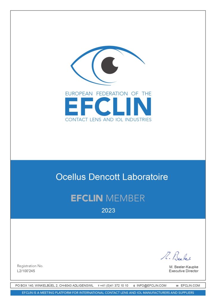 certificat adhesion EFCLIN