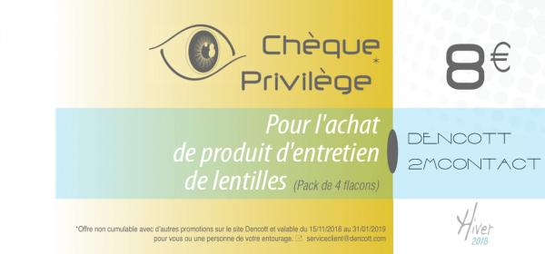 Les chéquiers privilèges Dencott/2M-Contact Hiver 2018